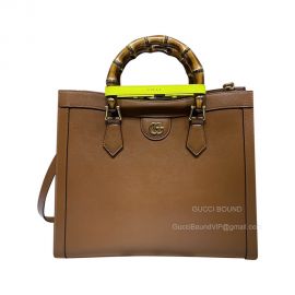 Gucci Tote Gucci Diana Medium Tote Bag with Bamboo Handle in Brown Leather 655658