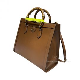 Gucci Tote Gucci Diana Medium Tote Bag with Bamboo Handle in Brown Leather 655658