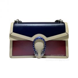 Gucci Shoulder Gucci Dionysus Small Shoulder Bag in Blue and Dark Red Grainy Leather 400249