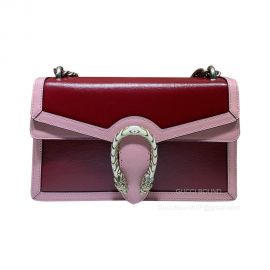 Gucci Shoulder Gucci Dionysus Small Shoulder Bag in Dark Red Grainy Leather 400249