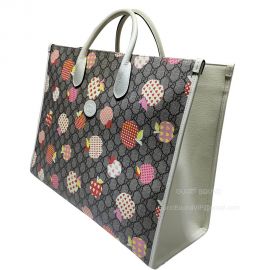 Gucci Tote Gucci Les Pommes Ophidia Large Tote Bag in Beige and Ebony GG Supreme Canvas with Apple Print 659980