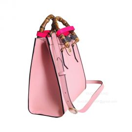 Gucci Tote Gucci Diana Small Tote Bag with Bamboo Handle and Double G in Pink Calfskin Leather 660195