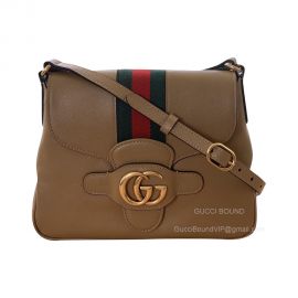 Gucci Messenger Gucci Small Messenger Bag with Double G and Web in Beige Leather 648934