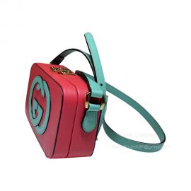 Gucci Shoulder Gucci Interlocking G Mini Shoulder Bag in Blue and Red Leather 658230