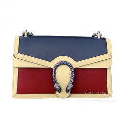 Gucci Shoulder Gucci Dionysus Medium Chain Shoulder Bag in Blue and Red Leather 400249