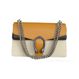 Gucci Shoulder Gucci Dionysus Small Shoulder Bag in White and Orange Leather 400249