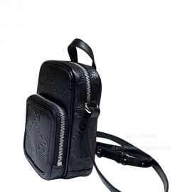 Gucci Black GG Embossed Leather Mini Crossbody Travel Bag 658553