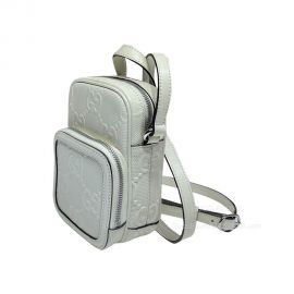 Gucci White GG Embossed Leather Mini Crossbody Travel Bag 658553