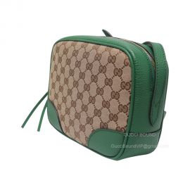 Gucci Bree Original GG Canvas Mini Messenger Bag in Green Leather 387360