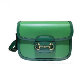 Gucci Horsebit 1955 Small Shoulder Bag in Bright Green Leather 602204