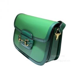 Gucci Horsebit 1955 Small Shoulder Bag in Bright Green Leather 602204