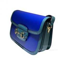Gucci Horsebit 1955 Small Shoulder Bag in Bright Blue Leather 602204