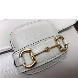Gucci Horsebit 1955 Mini Crossbody Bag in White Calf Leather 658574