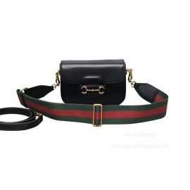 Gucci Horsebit 1955 Mini Crossbody Bag in Black Calf Leather 658574