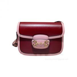 Gucci Horsebit 1955 Small Shoulder Bag in Burgundy Leather 602204