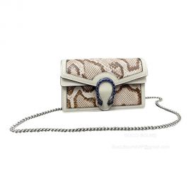 Gucci Dionysus Super Mini Snakeskin Bag in Beige 476432