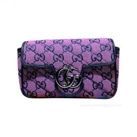 Gucci GG Marmont Multicolor Super Mini Bag in Purple 476433
