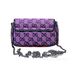 Gucci GG Marmont Multicolor Super Mini Bag in Purple 476433
