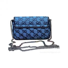 Gucci GG Marmont Multicolor Super Mini Bag in Blue 476433