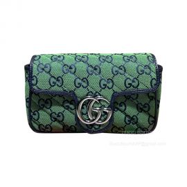 Gucci GG Marmont Multicolor Super Mini Bag in Green 476433