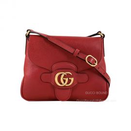Gucci Small Messenger Bag with Double G in Red Calf Leather 648934