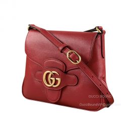 Gucci Small Messenger Bag with Double G in Red Calf Leather 648934