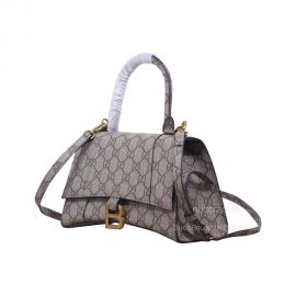 Gucci x Balenciaga Small Hourglass Top Handle Bag in Beige GG Supreme 681697