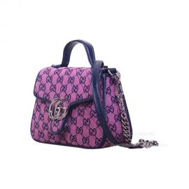 Gucci Purple GG Marmont Multicolor Mini Top Handle Bag 583571