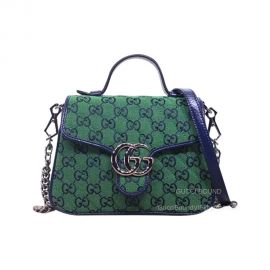 Gucci Green GG Marmont Multicolor Mini Top Handle Bag 583571