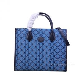 Gucci Blue GG Multicolor Small Tote Shoulder Bag 659983