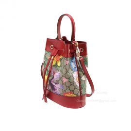 Gucci Ophidia GG Flora Pattern Small Bucket Bag in Red 550621