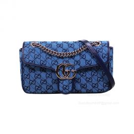 Gucci GG Marmont Multicolor Small Shoulder Bag in Blue 443497