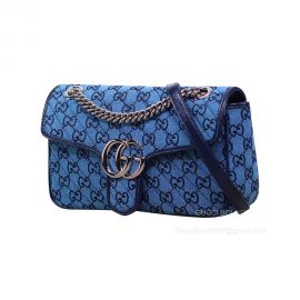 Gucci GG Marmont Multicolor Small Shoulder Bag in Blue 443497