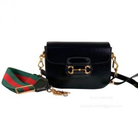 Gucci Horsebit 1955 Mini Shoulder Bag in Black Calfskin 658574