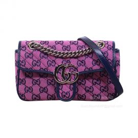 Gucci GG Marmont Multicolor Purple Mini Shoulder Bag 446744