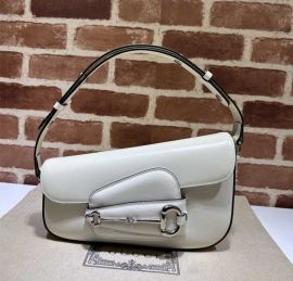 Gucci White Leather Horsebit 1955 Small Shoulder Bag 764155