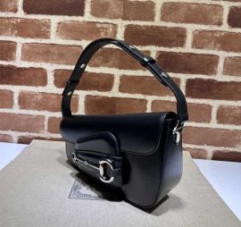 Gucci Black Leather Horsebit 1955 Small Shoulder Bag 764155