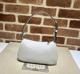 Gucci Aphrodite Hobo Shoulder Bag with Double G White Leather 739076