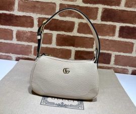 Gucci Aphrodite Hobo Shoulder Bag with Double G Off White Leather 739076