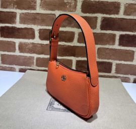 Gucci Aphrodite Hobo Shoulder Bag with Double G Orange Leather 739076