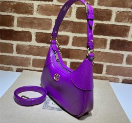 Gucci Aphrodite Small Hobo Shoulder Bag Purple Leather 731817