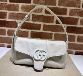 Gucci Aphrodite Small Soft Leather Shoulder Bag White 767226