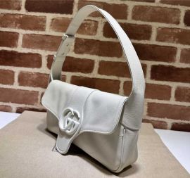 Gucci Aphrodite Small Soft Leather Shoulder Bag White 767226