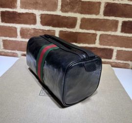 Gucci Black GG Crystal Canvas Toiletry Case with Web 759689