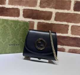Gucci Blondie Medium Chain Wallet Black Leather 725219