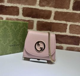Gucci Blondie Medium Chain Wallet Pink Leather 725219
