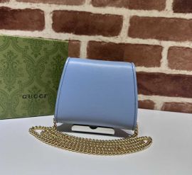 Gucci Blondie Medium Chain Wallet Light Blue Leather 725219