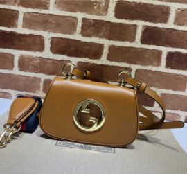 Gucci Blondie Mini Shoulder Bag with Round Interlocking G Tan Leather 698643