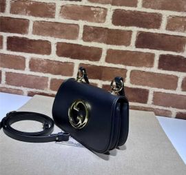 Gucci Blondie Mini Shoulder Bag with Interlocking G Black Leather 724645