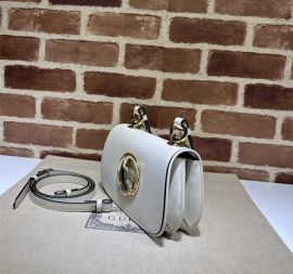 Gucci Blondie Mini Shoulder Bag with Interlocking G White Leather 724645